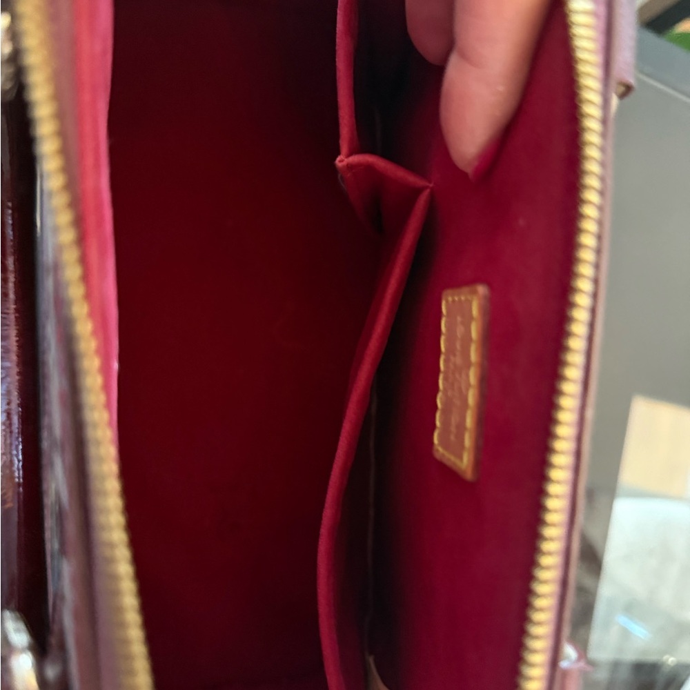 Elegant Burgundy Monogram Satchel - Picture 5 of 15